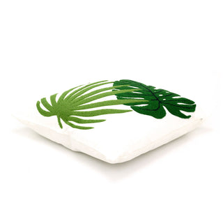 Embroidered Palm Leaves Scatter Cushion | Tropical Cushion for Home Decor - 45cm