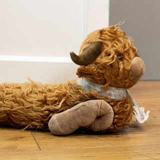 Brodie Highland Cow Fabric Door Draught Excluder | Cushion for Draft Protection