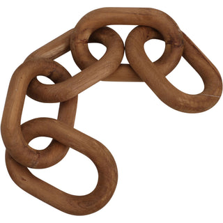 Large Wooden Chain Ornament | Natural Wood Chain Link Table Decoration - 54cm