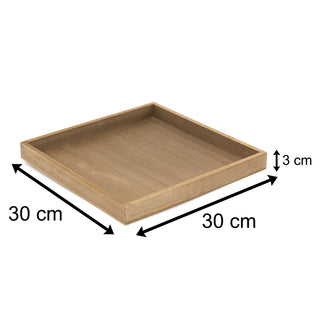 30cm Contemporary Wooden Display Tray Candle Tray | Trinket Tray Jewellery Dish | Square Wood Display Dish