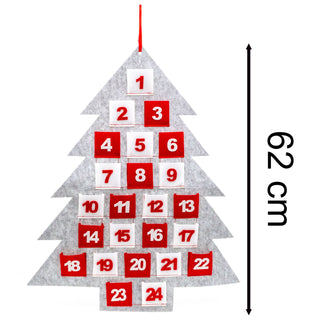 Grey Felt Christmas Tree Advent Calendar | Fill Your Own Advent Calendar - 62cm