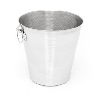 Stylish Hammered Silver Stainless Steel Champagne Bucket With Handles Bottle Wine Cooler | Prosecco Chiller Wine Champagne Ice Bucket | Champagne Bottle Holders