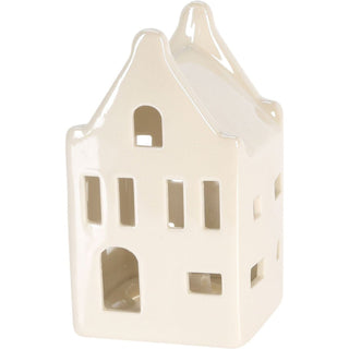 10cm White Ceramic LED Christmas House | Light - Up Ornament | Design Varies