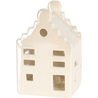 10cm White Ceramic LED Christmas House | Light - Up Ornament | Design Varies