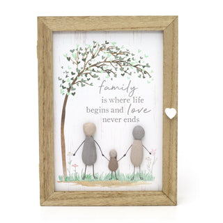 Pebble Family Key Box | Shabby Chic Wooden Key Cabinet Key Holder -19x26cm