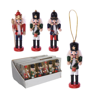 Set of 3 Traditional Nutcracker Soldier Baubles | Christmas Tree Ornament 12cm