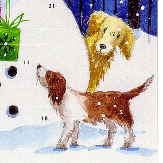 Snowman Christmas Advent Calendar | Dogs Picture Advent Calendar - 32.5x24.5cm