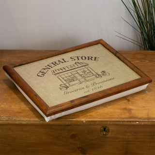 General Store Lap Tray With Cushion | Large Padded Bean Bag Lap Tray 43x32cm