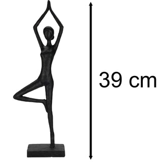 Zen Yoga Lady Statue | Polystone Yoga Pose Figurine Abstract Sculpture - 39cm