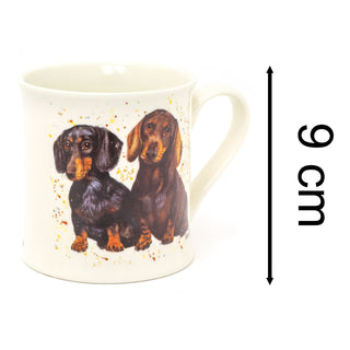 Dachshund Fine China Coffee Cup | Sausage Dog Puppies Tea Mug For Hot Drinks