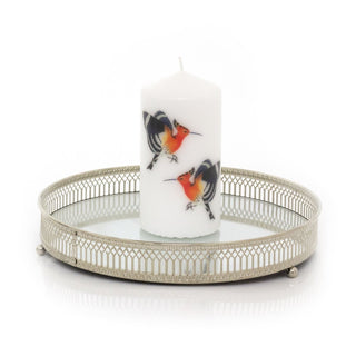 14cm Birds Of Paradise Pillar Candle | Ivory White Unscented Church Pillar Candle | Decorative Pillar Candles - Design Varies One Supplied