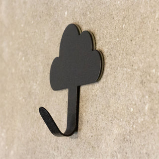 Black Cloud Wall Hook Self-Adhesive Mini Hooks for Children's Bedroom - 7cm