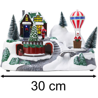 Light-up Christmas Village Scene | Illuminated LED Ornament with Movement