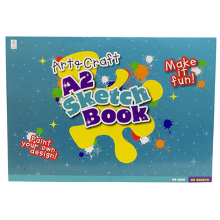 Kids A2 Art & Craft Sketchbook 40 Sheets | White Paper Extra Large Drawing Pad