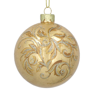 Gold Rococo Christmas Bauble | Baroque Christmas Tree Hanging Ornament - 8cm