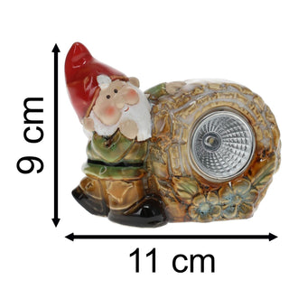 Ceramic Garden Gnome Solar LED Light | Outdoor Light Up Garden Gnome Ornament