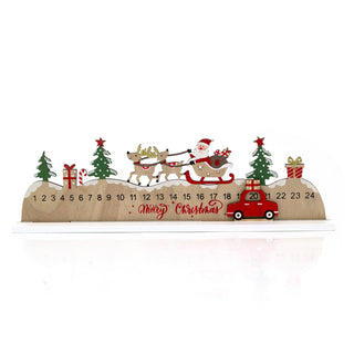 Santa Claus Wooden Christmas Advent Calendar | 24-Day Advent Countdown Block