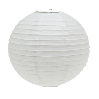 Pack Of White Paper Lantern Ceiling Lightshade | Ribbed Paper Lampshade - 40cm