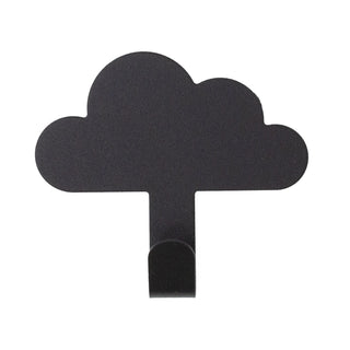 Black Cloud Wall Hook Self-Adhesive Mini Hooks for Children's Bedroom - 7cm