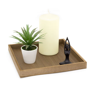 30cm Contemporary Wooden Display Tray Candle Tray | Trinket Tray Jewellery Dish | Square Wood Display Dish