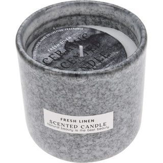 2 - Wick Scented Candle in Grey Ceramic Jar | Ivory Wax Aromatherapy Candle - 9cm