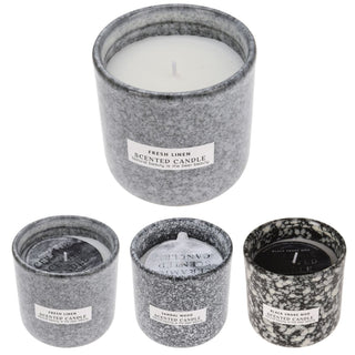 2 - Wick Scented Candle in Grey Ceramic Jar | Ivory Wax Aromatherapy Candle - 9cm