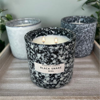 2 - Wick Scented Candle in Grey Ceramic Jar | Ivory Wax Aromatherapy Candle - 9cm