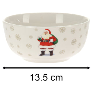 Santa Claus Christmas Bowl | Ceramic Festive Bowl for Snacks & Nibbles - 450ml