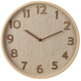 Minimalist Wall Clock | Large Beige Classic Modern Wall Mounted Clock - 38cm