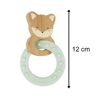 Kaloo My Fox Silicone Teething Ring Green | Gentle Gum Soother Chew Toy for Baby