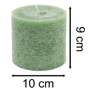 Dark Green Pillar Candle | Church Candle Unscented Pillar Candle - 10x9cm