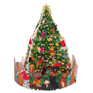 Pop-up 3D Caroling Pets Christmas Advent Calendar | Christmas Tree Calendar 31cm