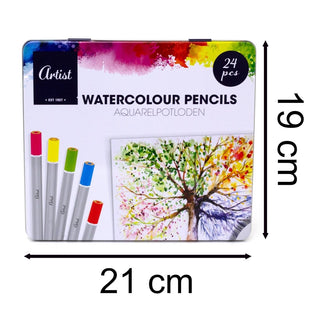 24 - Piece Watercolour Pencil Set | Sketching & Colouring Pencils for Artists