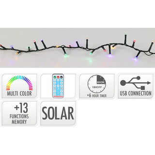 240 Multi LED Outdoor Solar Fairy Lights with 13 Modes, Timer & Remote Control