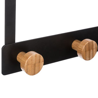 Black Over Door Hanger | Over The Door Coat Rack With 5 Hanger Hooks - 33x18cm