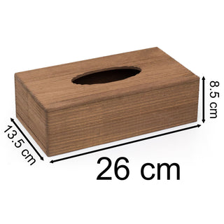 Wooden Tissue Box Holder | Tissue Storage Box Cover with Removable Bottom - 26cm