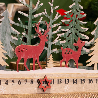 Reindeer Wooden Christmas Advent Calendar | Alpine Forest 24-Day Advent Calendar