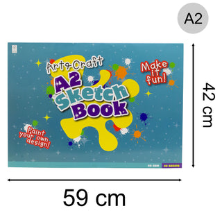 Kids A2 Art & Craft Sketchbook 40 Sheets | White Paper Extra Large Drawing Pad