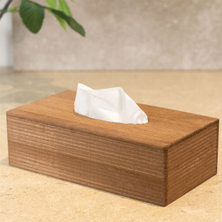 Wooden Tissue Box Holder | Tissue Storage Box Cover with Removable Bottom - 26cm