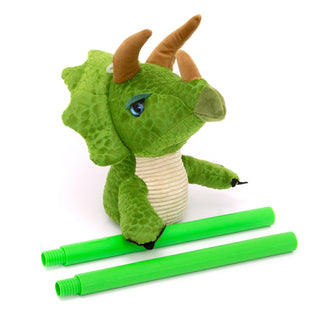 Roaring Triceratops Dinosaur Hobby Horse | Kids Dino Riding Toy with Sound 80cm