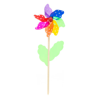 Multicoloured Spotted Garden Windmill 45Cm