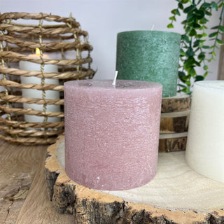 Pink Pillar Candle | Church Pillar Candle Unscented Pillar Candle - 10x9cm