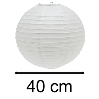 Pack Of White Paper Lantern Ceiling Lightshade | Ribbed Paper Lampshade - 40cm