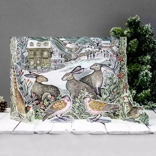 We Three Hares Pop-up 3D Advent Calendar | Rabbit Christmas Calendar - 40x30cm