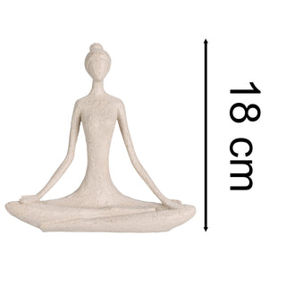 Sitting Yoga Lady Statue | Yoga Pose Figurine Abstract Sculpture - 18cm