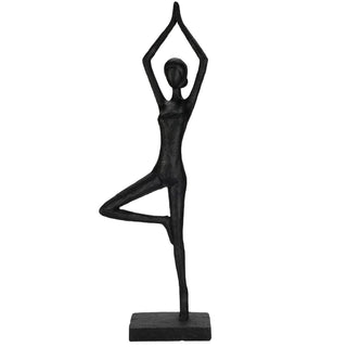 Zen Yoga Lady Statue | Polystone Yoga Pose Figurine Abstract Sculpture - 39cm