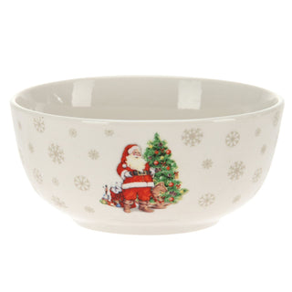 Santa Claus Christmas Bowl | Ceramic Festive Bowl for Snacks & Nibbles - 450ml