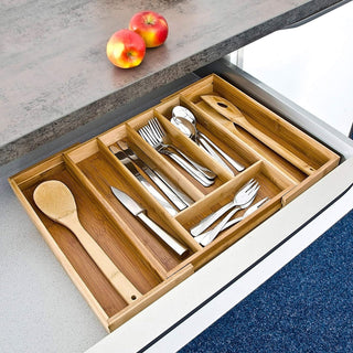 Extendable Cutlery Tray | 7-compartment Cutlery Drawer Organiser - 28 to 45cm