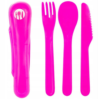 3 Piece Travel Cutlery Set With Case | Reusable Plastic Travel Utensils