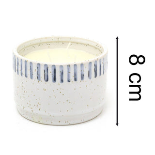 3 - Wick Scented Candle in Cream Ceramic Jar | Ivory Wax Aromatherapy Candle - 9cm